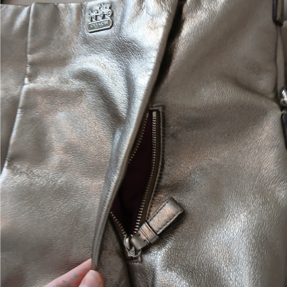 Coach Shimmering metallic Shoulder Bag - Picture 6 of 10